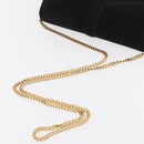 CELINE Chain Shoulder Bag Suede Black Gold Auth 181433A-6