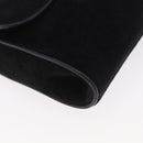 CELINE Chain Shoulder Bag Suede Black Gold Auth 181433A-8