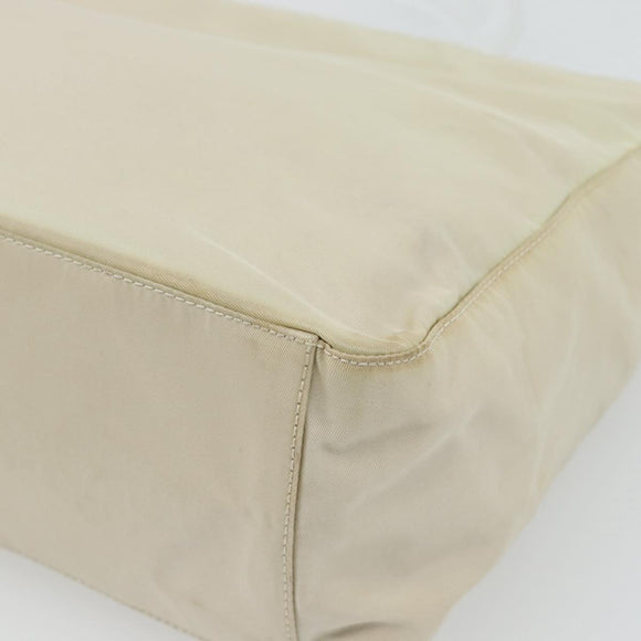 PRADA Hand Bag Nylon Ivory Silver Auth 181436