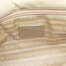 PRADA Hand Bag Nylon Ivory Silver Auth 181436-17