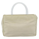 PRADA Hand Bag Nylon Ivory Silver Auth 181436-13