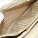 PRADA Hand Bag Nylon Ivory Silver Auth 181436-23