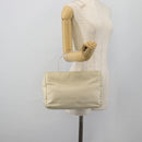 PRADA Hand Bag Nylon Ivory Silver Auth 181436-24