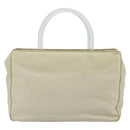 PRADA Hand Bag Nylon Ivory Silver Auth 181436-2