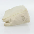 PRADA Hand Bag Nylon Ivory Silver Auth 181436-3