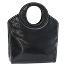 Christian Dior Hand Bag Patent leather Black Gold Auth 181437A-1