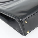 Christian Dior Hand Bag Patent leather Black Gold Auth 181437A-16