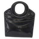Christian Dior Hand Bag Patent leather Black Gold Auth 181437A-13