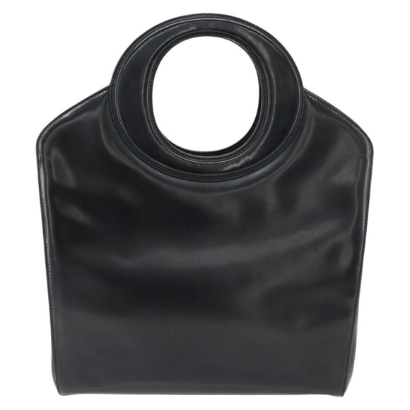 Christian Dior Hand Bag Patent leather Black Gold Auth 181437A