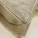 Christian Dior Canage Chain Shoulder Bag Leather Gold Auth 181440SM-13