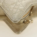 Christian Dior Canage Chain Shoulder Bag Leather Gold Auth 181440SM-14