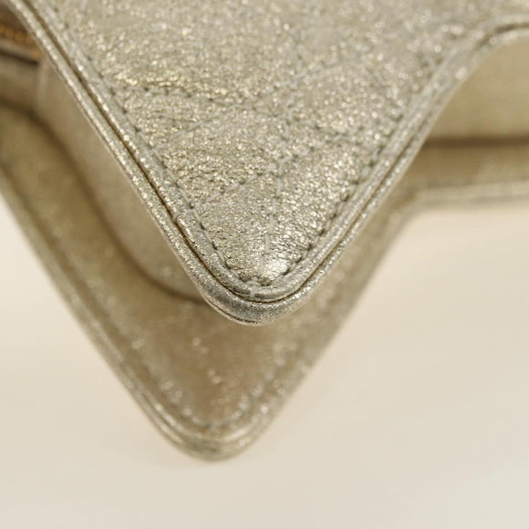 Christian Dior Canage Chain Shoulder Bag Leather Gold Auth 181440SM