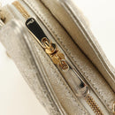 Christian Dior Canage Chain Shoulder Bag Leather Gold Auth 181440SM-17