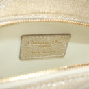 Christian Dior Canage Chain Shoulder Bag Leather Gold Auth 181440SM-18