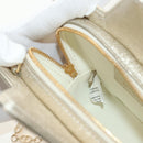 Christian Dior Canage Chain Shoulder Bag Leather Gold Auth 181440SM-21