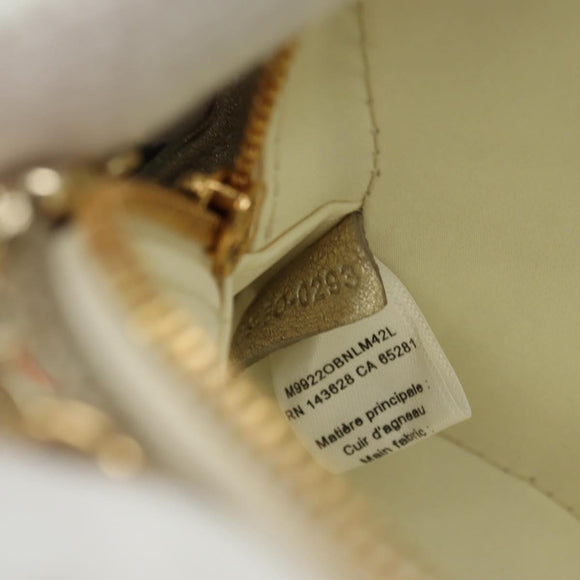 Christian Dior Canage Chain Shoulder Bag Leather Gold Auth 181440SM