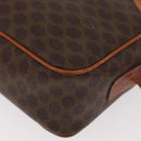 CELINE Macadam Canvas Circle Shoulder Bag PVC Leather Brown Gold Auth 181441A-11
