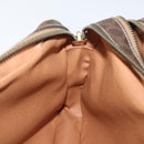 CELINE Macadam Canvas Circle Shoulder Bag PVC Leather Brown Gold Auth 181441A-22