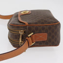 CELINE Macadam Canvas Circle Shoulder Bag PVC Leather Brown Gold Auth 181441A-5