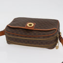 CELINE Macadam Canvas Circle Shoulder Bag PVC Leather Brown Gold Auth 181441A-6