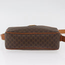 CELINE Macadam Canvas Circle Shoulder Bag PVC Leather Brown Gold Auth 181441A-9