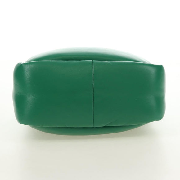 PRADA Hand Bag Leather 2way Green Silver Auth 181442SM