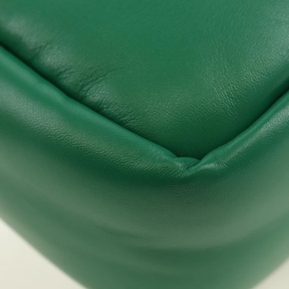 PRADA Hand Bag Leather 2way Green Silver Auth 181442SM