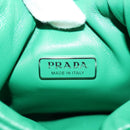 PRADA Hand Bag Leather 2way Green Silver Auth 181442SM-9