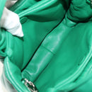 PRADA Hand Bag Leather 2way Green Silver Auth 181442SM-10