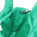 PRADA Hand Bag Leather 2way Green Silver Auth 181442SM-22
