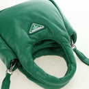 PRADA Hand Bag Leather 2way Green Silver Auth 181442SM-6