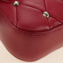 Miu Miu Chain Shoulder Bag Leather Red Silver Auth 181448SAM-9