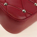 Miu Miu Chain Shoulder Bag Leather Red Silver Auth 181448SAM-15