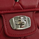 Miu Miu Chain Shoulder Bag Leather Red Silver Auth 181448SAM-18