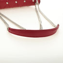 Miu Miu Chain Shoulder Bag Leather Red Silver Auth 181448SAM-7