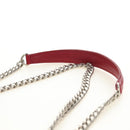 Miu Miu Chain Shoulder Bag Leather Red Silver Auth 181448SAM-8