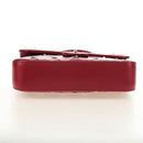 Miu Miu Chain Shoulder Bag Leather Red Silver Auth 181448SAM-5