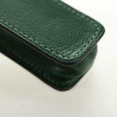 HERMES Lip Case Pouch Leather Green Auth 181451V-15