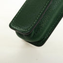HERMES Lip Case Pouch Leather Green Auth 181451V-16