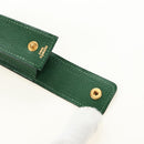 HERMES Lip Case Pouch Leather Green Auth 181451V-8