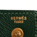 HERMES Lip Case Pouch Leather Green Auth 181451V-9