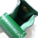 HERMES Lip Case Pouch Leather Green Auth 181451V-10