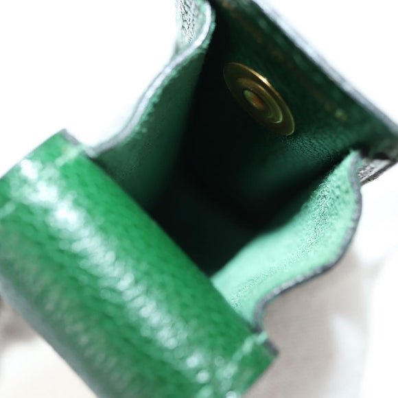 HERMES Lip Case Pouch Leather Green Auth 181451V