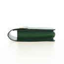 HERMES Lip Case Pouch Leather Green Auth 181451V-3