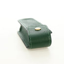 HERMES Lip Case Pouch Leather Green Auth 181451V-5
