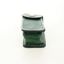 HERMES Lip Case Pouch Leather Green Auth 181451V-6