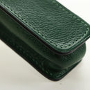 HERMES Lip Case Pouch Leather Green Auth 181451V-7
