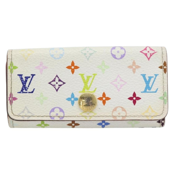 LOUIS VUITTON Monogram Multicolor Multicles 4 Key Case White M93731 Auth 181452