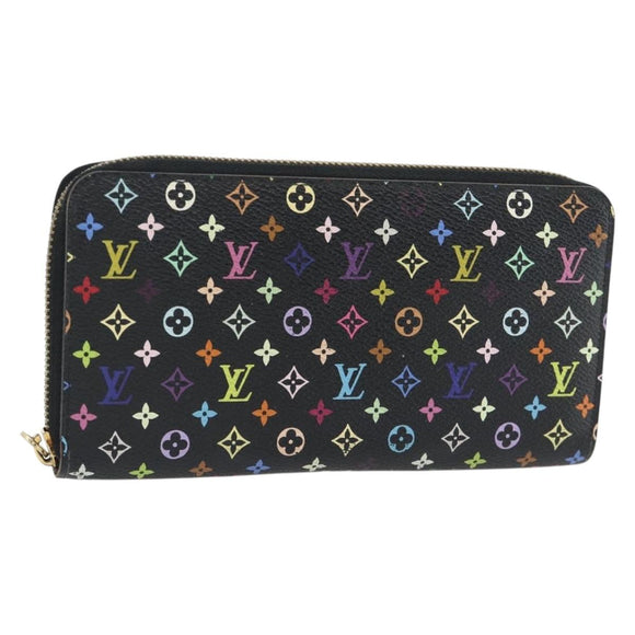 LOUIS VUITTON Monogram Multicolor Zippy Wallet Long Black M60243 LV Auth 181458V