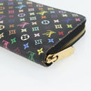 LOUIS VUITTON Monogram Multicolor Zippy Wallet Long Black M60243 LV Auth 181458V-15